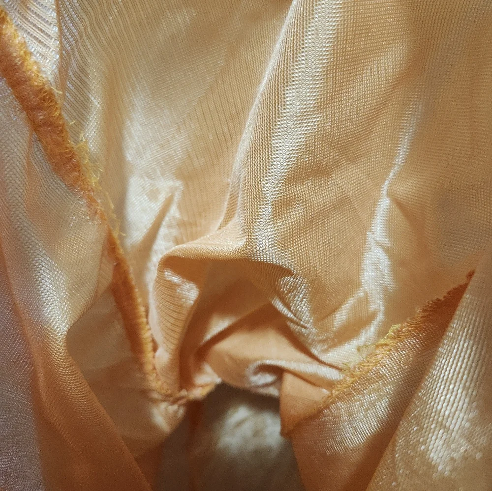 90s Disney Belle Beauty & Beast Shiny Golden Yellow Ball Gown Costume. Size 7-10
